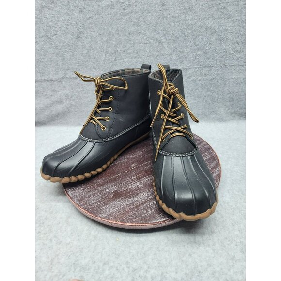 Henry Ferrera Duck Boots Waterproof Insulated Women's Size 9 Black & Brown - Picture 7 of 13